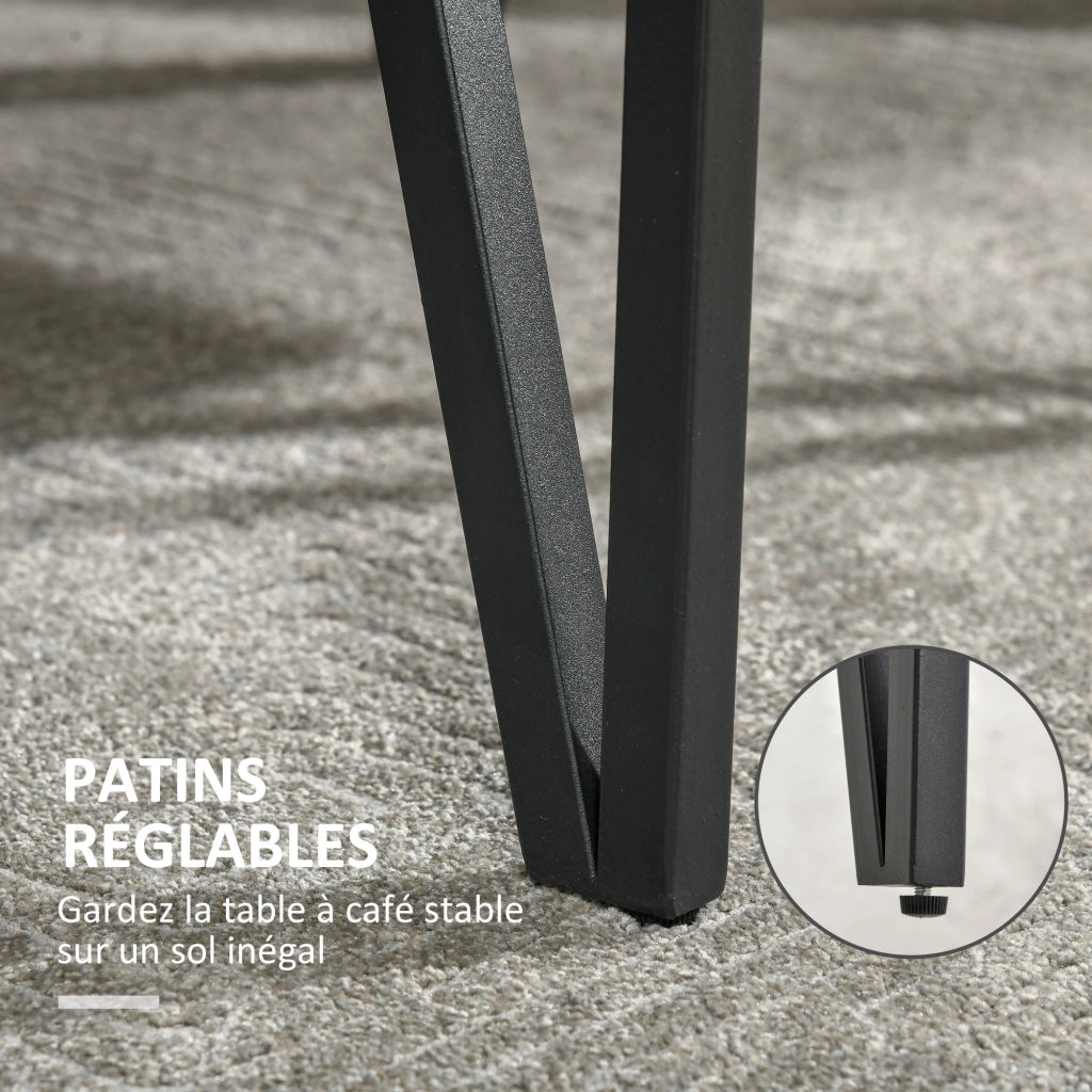 Tavolino da caff¨¨ rettangolare ¨C zephmum ¨C Nero, Metallo, Legno