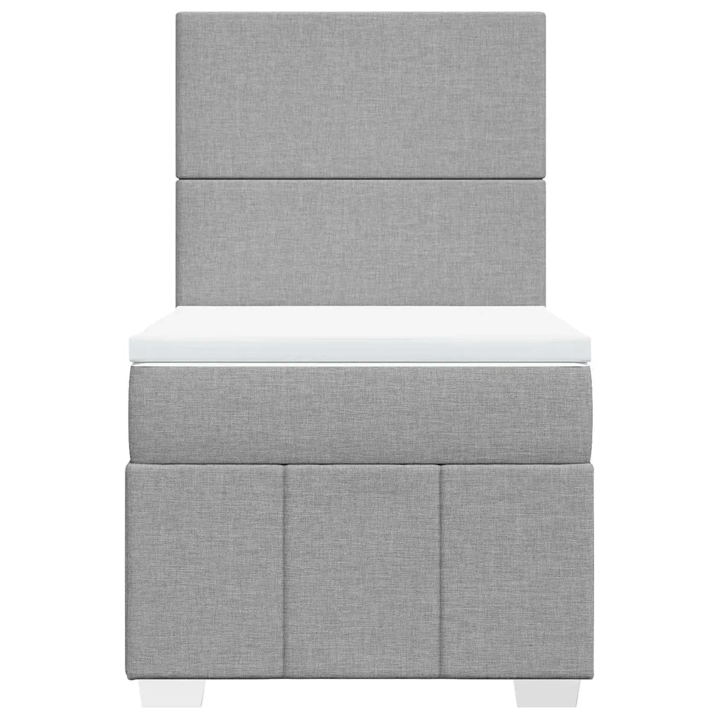 Giroletto a Molle con Materasso Grigio Chiaro 80x200 cm Tessuto