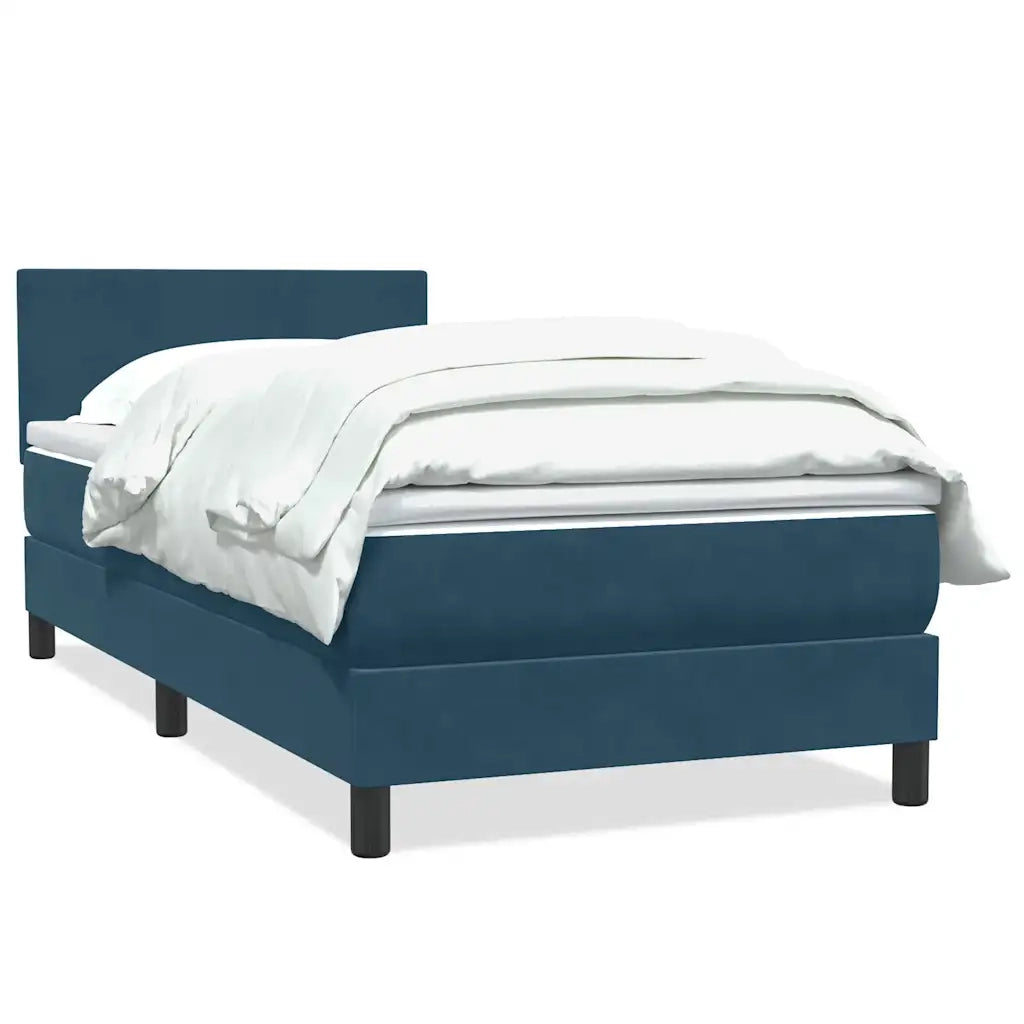 Giroletto a Molle con Materasso Blu Scuro 80x220 cm Velluto 3316045