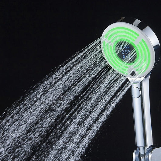 Doccia 3 getti con display digitale consumo e luci LED cromata