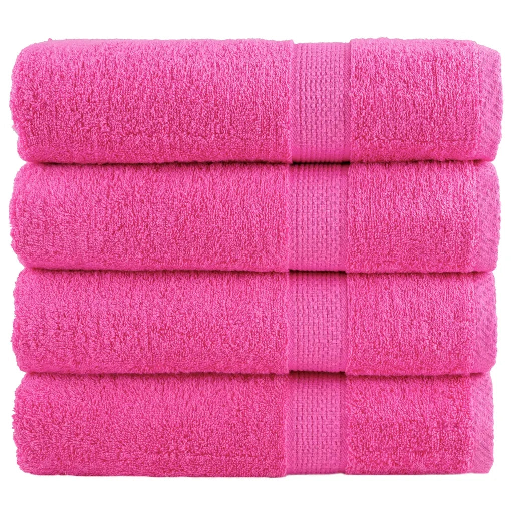 Asciugamani da Doccia SOLUND 4 pz Rosa 70x140 cm 600 g/mÂ²