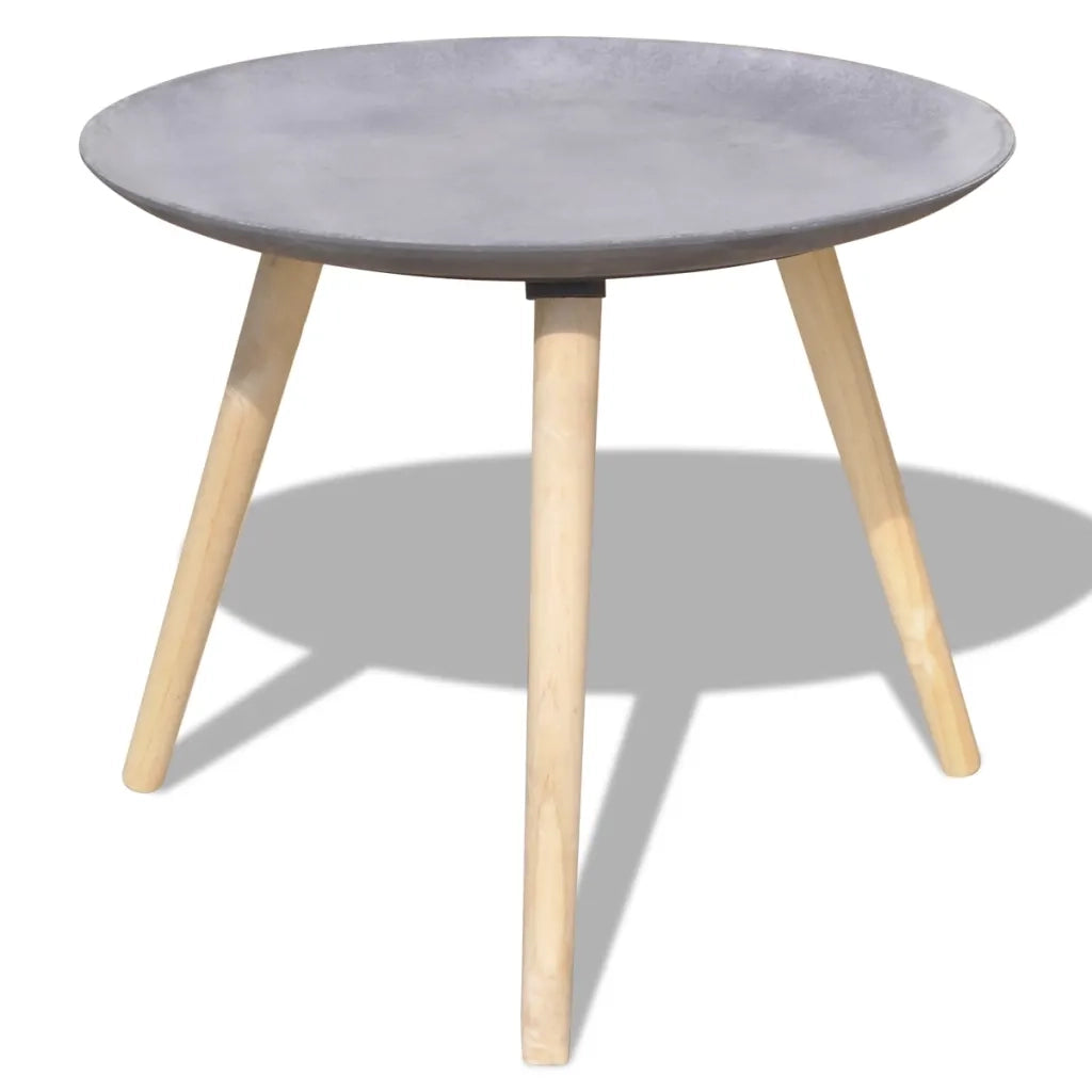Set Tavolini Servizio e Salotto 2pz 55cm e 44cm Grigio Cemento 243010