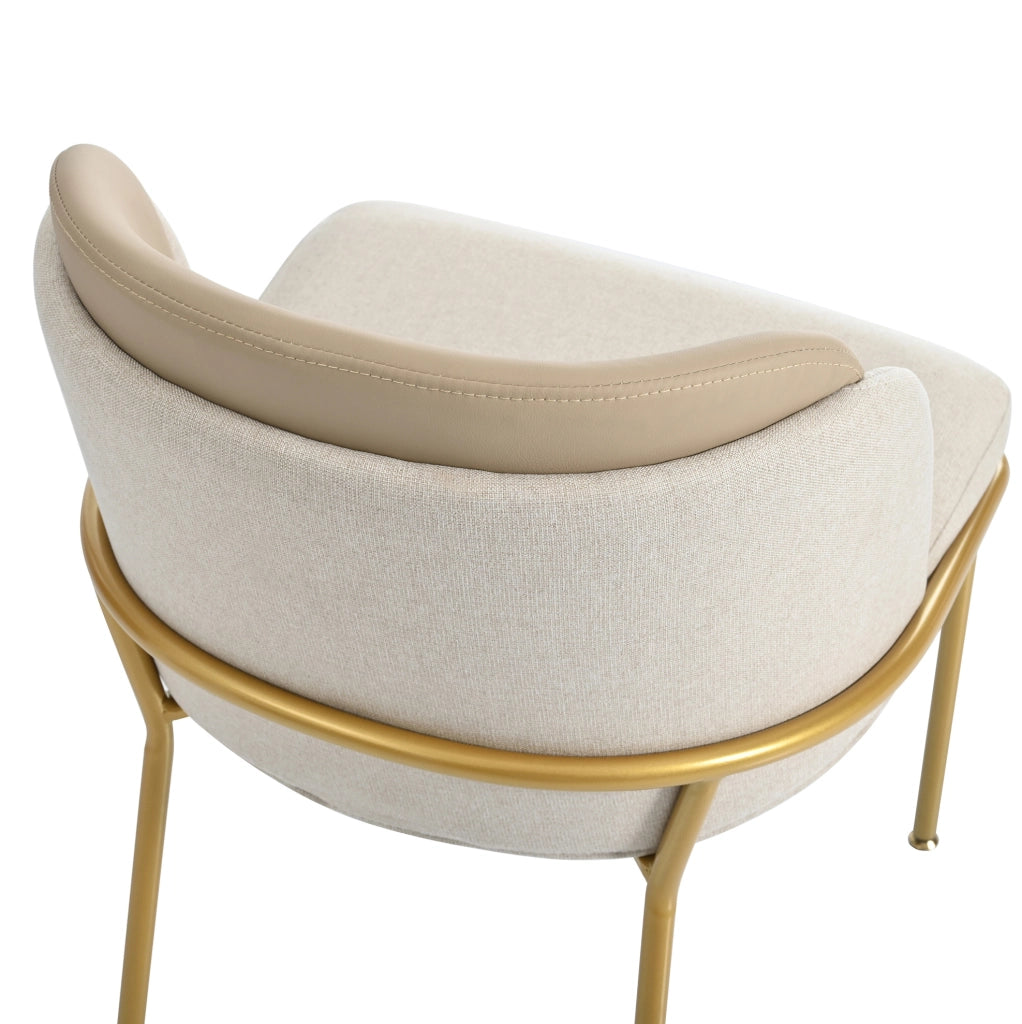 Set di 4 sedie da pranzo beige e kaki con schienale ergonomico e piedini regolabili stabili