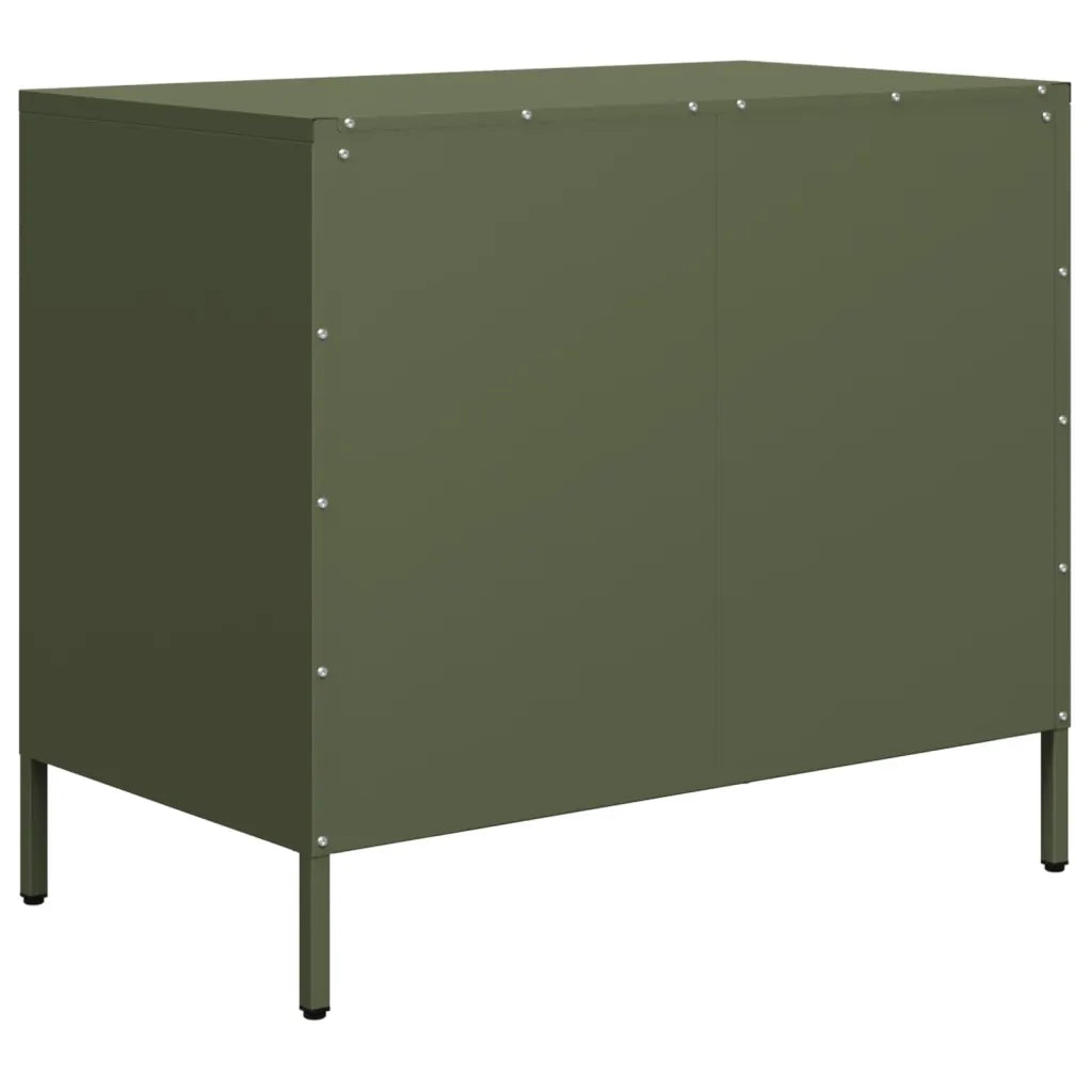 Credenza Verde Oliva 68x39x58,5 cm in Acciaio Laminato a Freddo