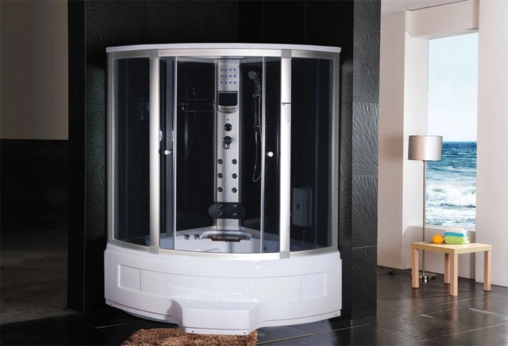Cabina doccia con vasca idromassaggio 135x135cm bagno turco full optional Sicorage Aterite