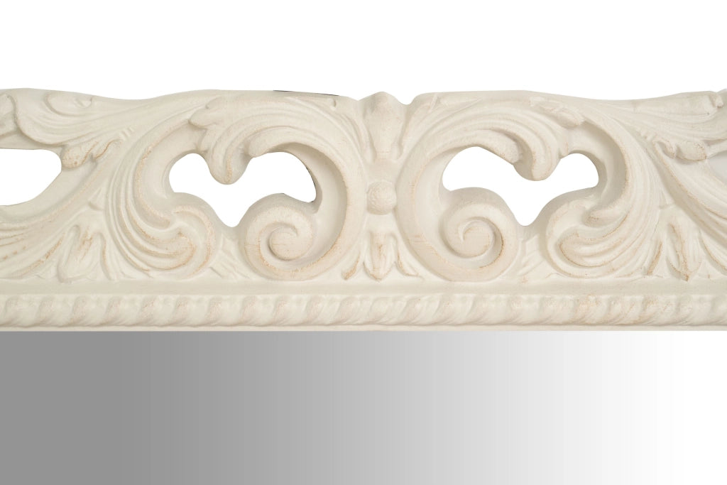 Biscottini SPECCHIERA DA PARETE IN LEGNO FINITURA BIANCA ANTICATA MADE IN ITALY realizzata