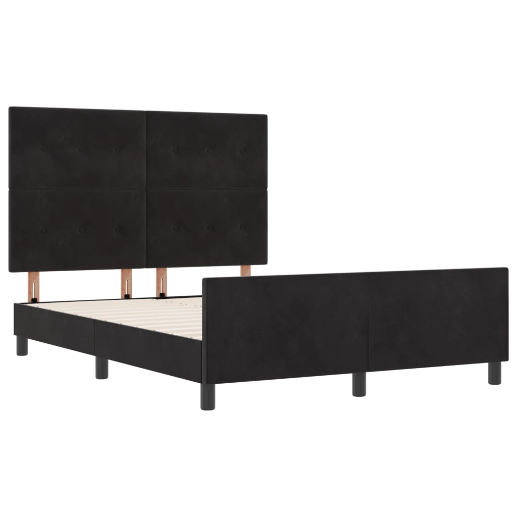 Letto Nero 140x190 cm in Velluto