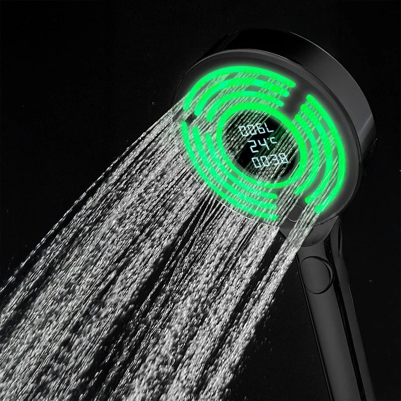 Doccia 3 getti con display digitale consumo e luci LED nera