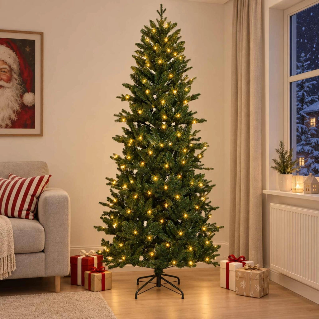 Albero di Natale Artificiale con Rami Pieghevoli 240 cm 300 LED 3466242