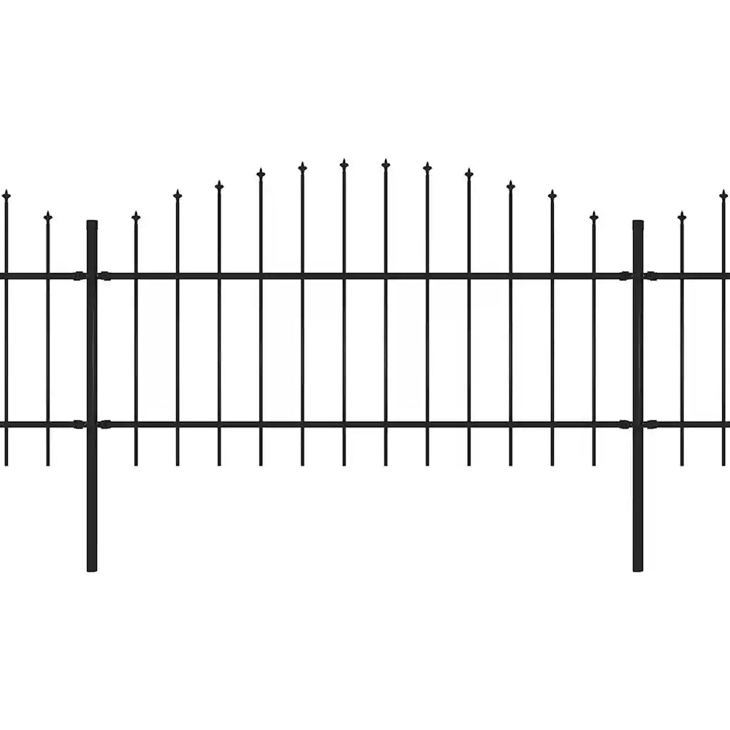 Recinzione Giardino Punta a Lancia(1-1,25)x13,6m Acciaio Nero 277728