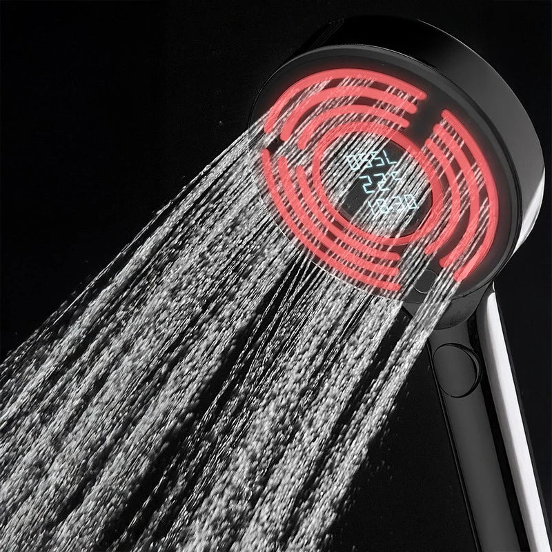 Doccia 3 getti con display digitale consumo e luci LED nera