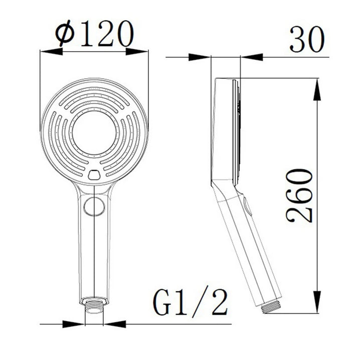 Doccia 3 getti con display digitale consumo e luci LED nera
