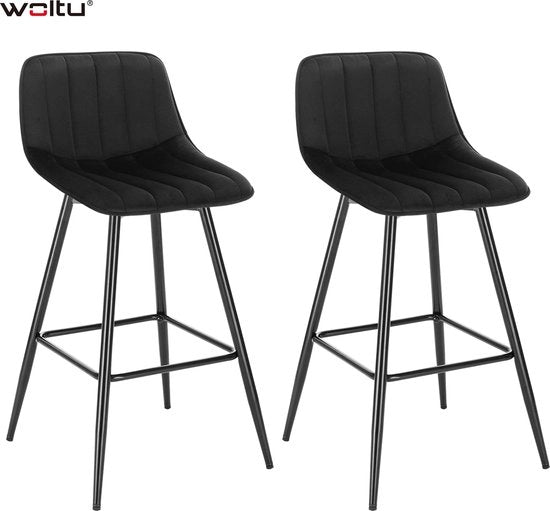 Set di 2 sedili da bagno - 2 pezzi - Sedili da bagno in legno - Con schienale - Sedili da bagno - Nero