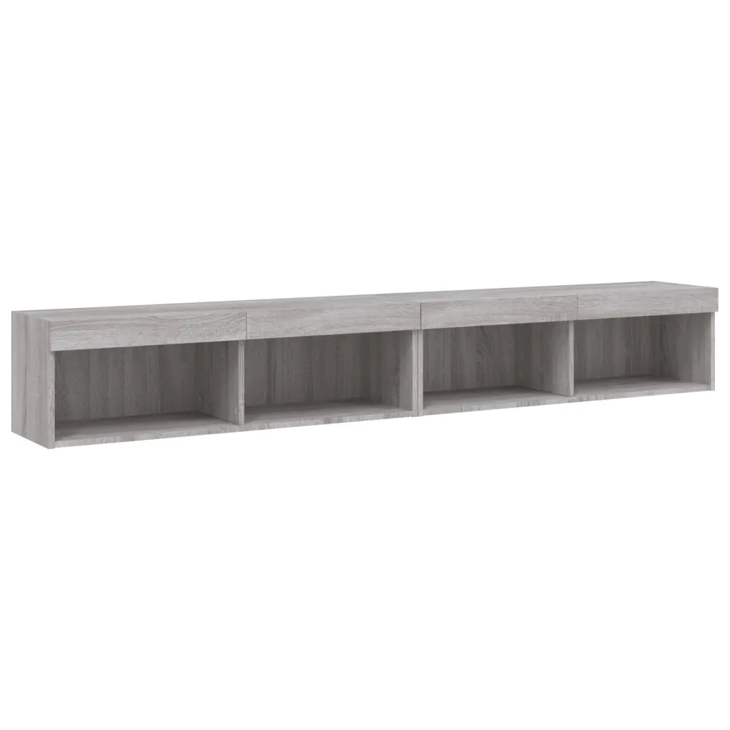 Mobili TV con Luci LED 2pz-Set di 2 Credenza per TV Grigio Sonoma 100x30x30 cm