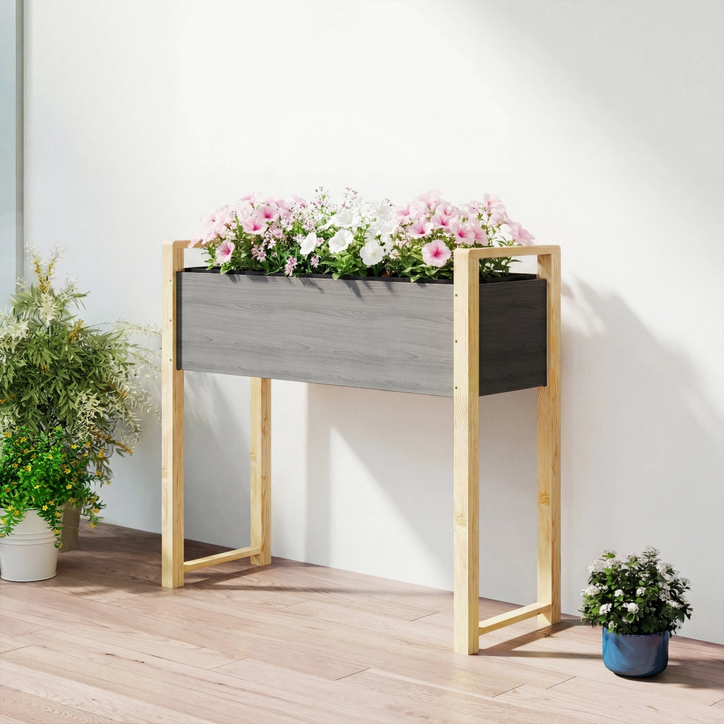 Letto da Giardino Rialzato con Telaio ¨C zephmum ¨C Grigio 98x37x90 cm