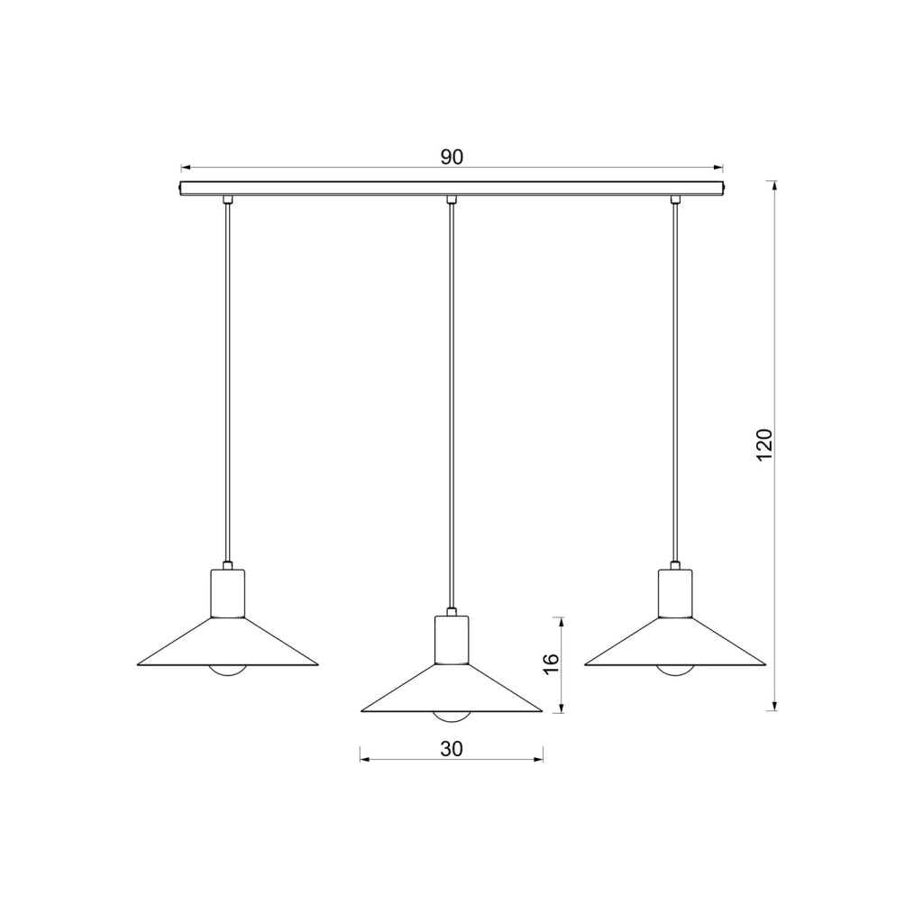 Lampadario sospeso Nox 3 luci E27 beige metallo