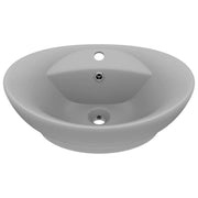 Lavabo-Lavandino con Troppopieno Ovale Turchese Grigio 58,5x39 cm Ceramica