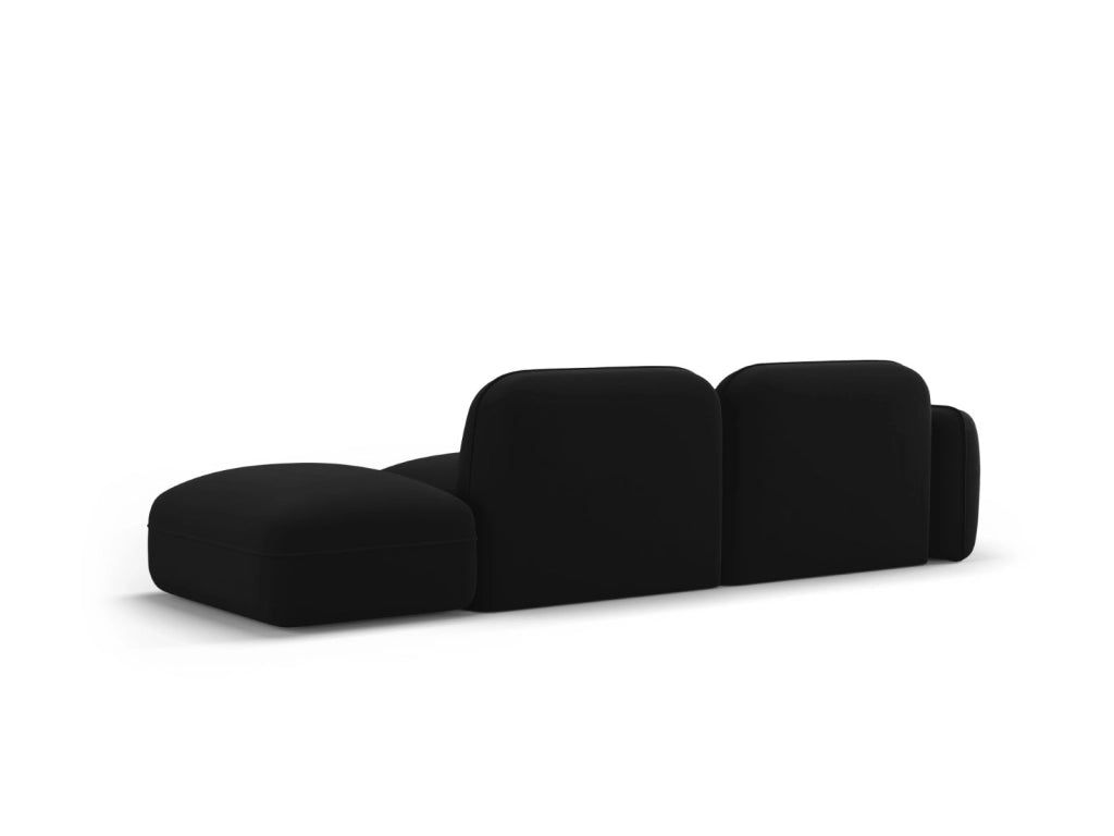 Cosmopolitan Design - Divano modulare destro "Sydney" 3 posti in velluto nero 