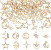 40 pezzi di perle Star e Luna con strass per gioielleria artigianale
