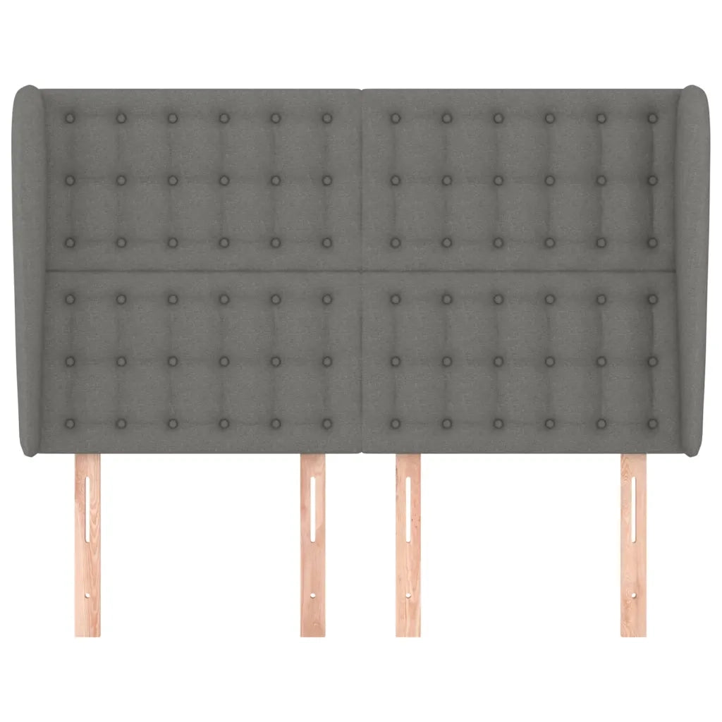 Testiera | Testata ad Orecchio GrigioScuro 147 x 23 x 118/128cm inTessuto