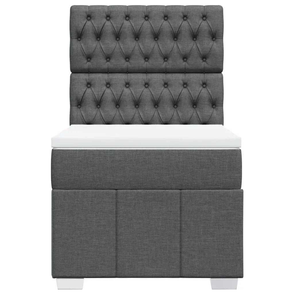 Giroletto a Molle con Materasso Grigio Scuro 100x200 cm Tessuto 3291587