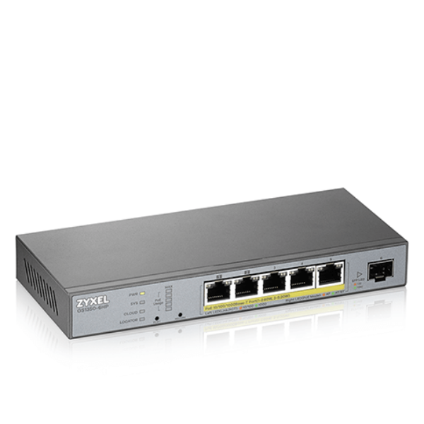 Zyxel gs1350-6hp-eu0101f switch di rete gestito l2 gigabit ethernet (10/100/1000) supporto power over ethernet (poe) grigio