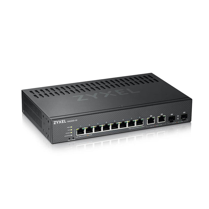 Zyxel gs2220-10-eu0101f switch di rete gestito l2 gigabit ethernet (10/100/1000) nero