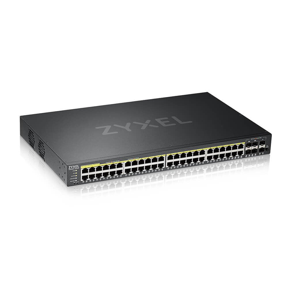 Zyxel gs2220-50hp-eu0101f switch di rete gestito l2 gigabit ethernet (10/100/1000) supporto power over ethernet (poe) nero