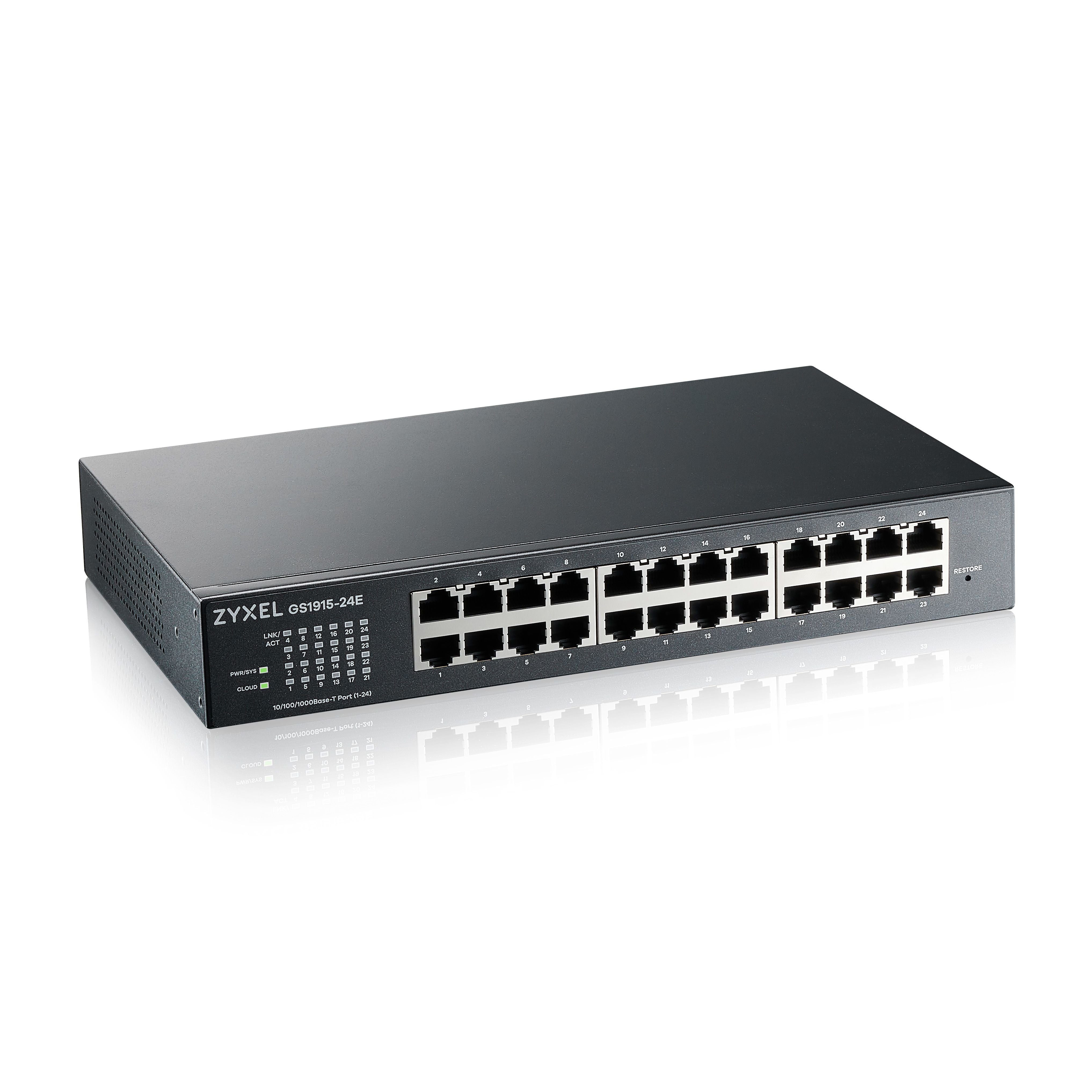 Zyxel gs1915-24e gestito l2 gigabit ethernet (10/100/1000) 1u nero - GS1915-24E-EU0101F