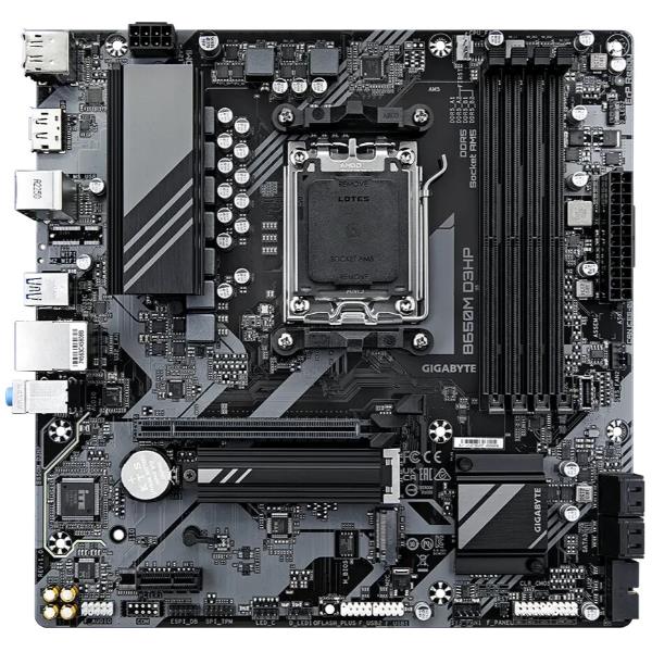 Gigabyte b650m d3hp scheda madre - amd ryzen serie 9000, vrm a 5+2+2 fasi, fino a 7600 mhz ddr5 (oc), 2xpcie 4.0 m.2, lan 2,5 gbe, usb 3.2 gen 1 - 9MB65MDHP-00-10