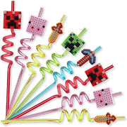 Set di 8 rietti per bambini - rietti di plastica riciclabili a spirale - decorazione per compleanni decorazione per cocktail e matrimoni