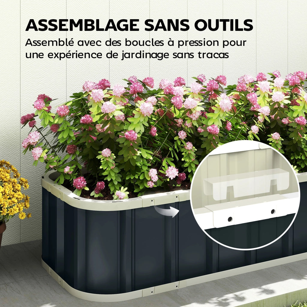 Letto da giardino ¨C zephmum ¨C 165x52x31 cm grigio scuro acciaio