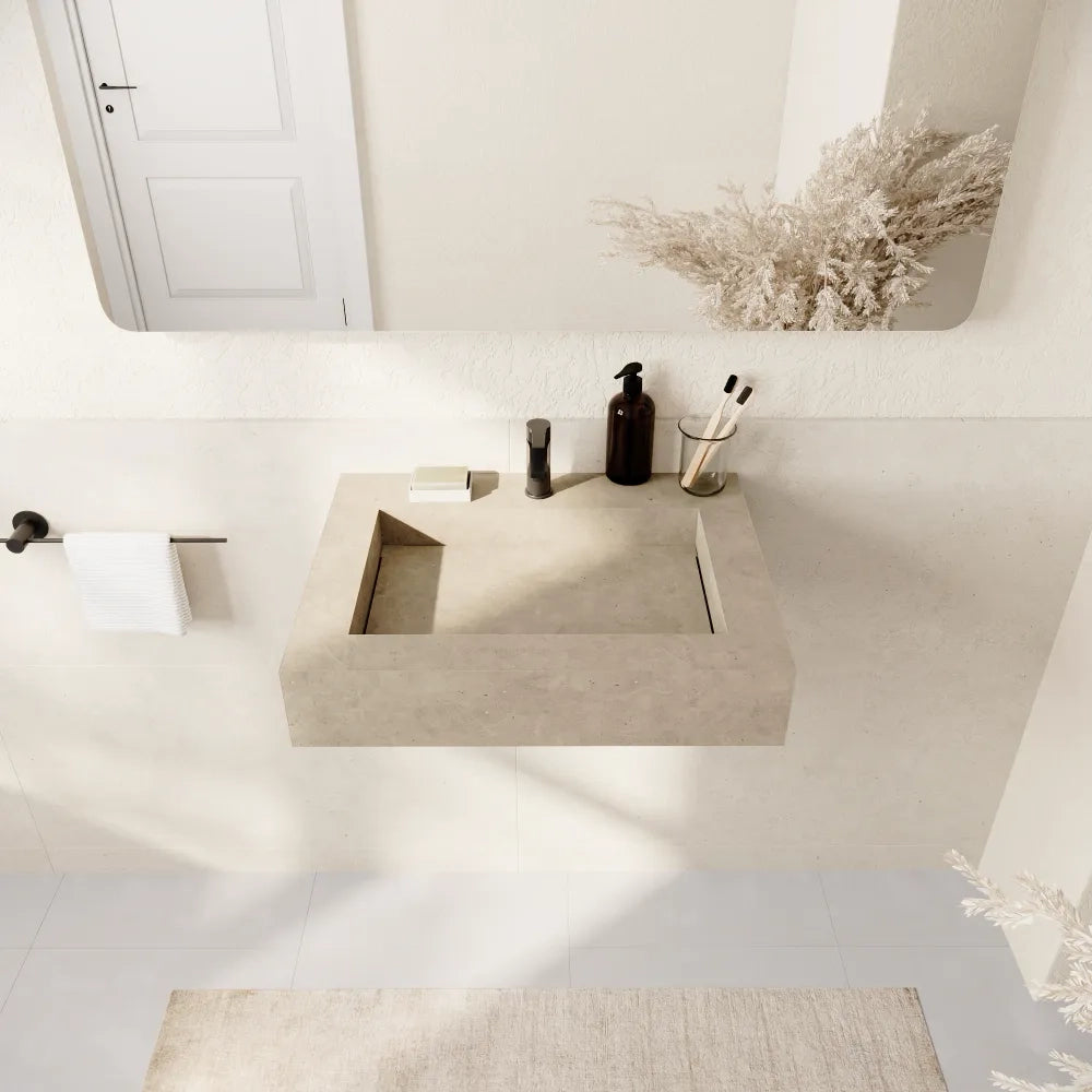 Lavabo sospeso in hpl 70cm effetto cemento | Baikal