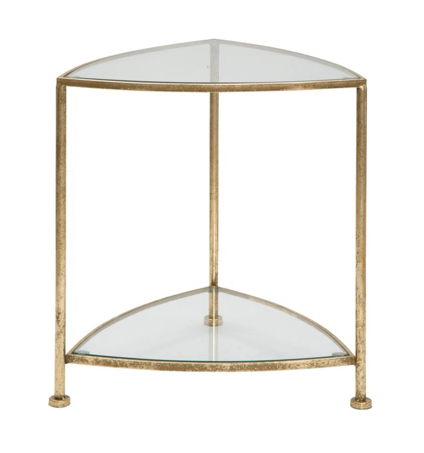 Comodino Triangolare Elegante con 2 Ripiani - Design Moderno 45x45x50 cm
