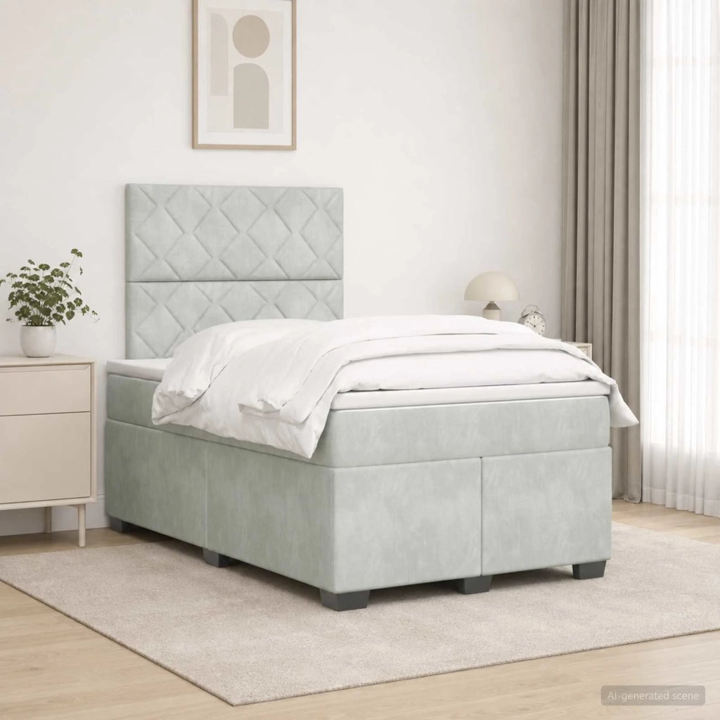 Letto box spring con materasso Grigio Chiaro 120 x 200 cm 3455090