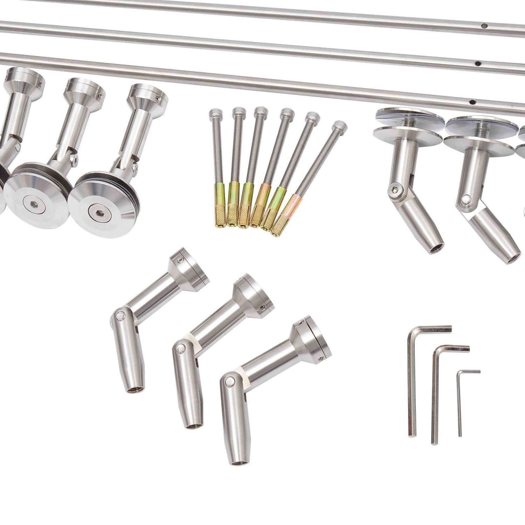 Vordach in Vetro Temperato e Acciaio Inox ¨C Zephmum ¨C 200x90cm