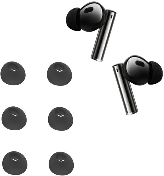 Orecchini in silicone sostitutivi per auricolari in-ear, 6 pezzi (Nero)
