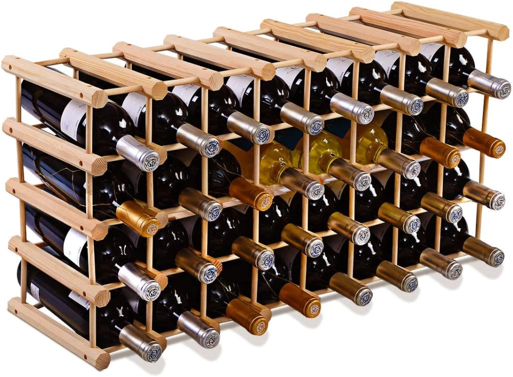 Cantinetta per vini impilabile in legno, portabottiglie per 108 bottiglie, armadietto per vini con 9 livelli, supporto per bottiglie modulare per cucina e bar, scaffale in legno 120 x 29 x 118