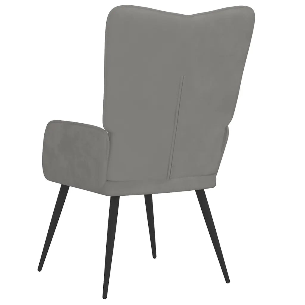Poltrona | Sedia Relax Grigio Chiaro in Velluto