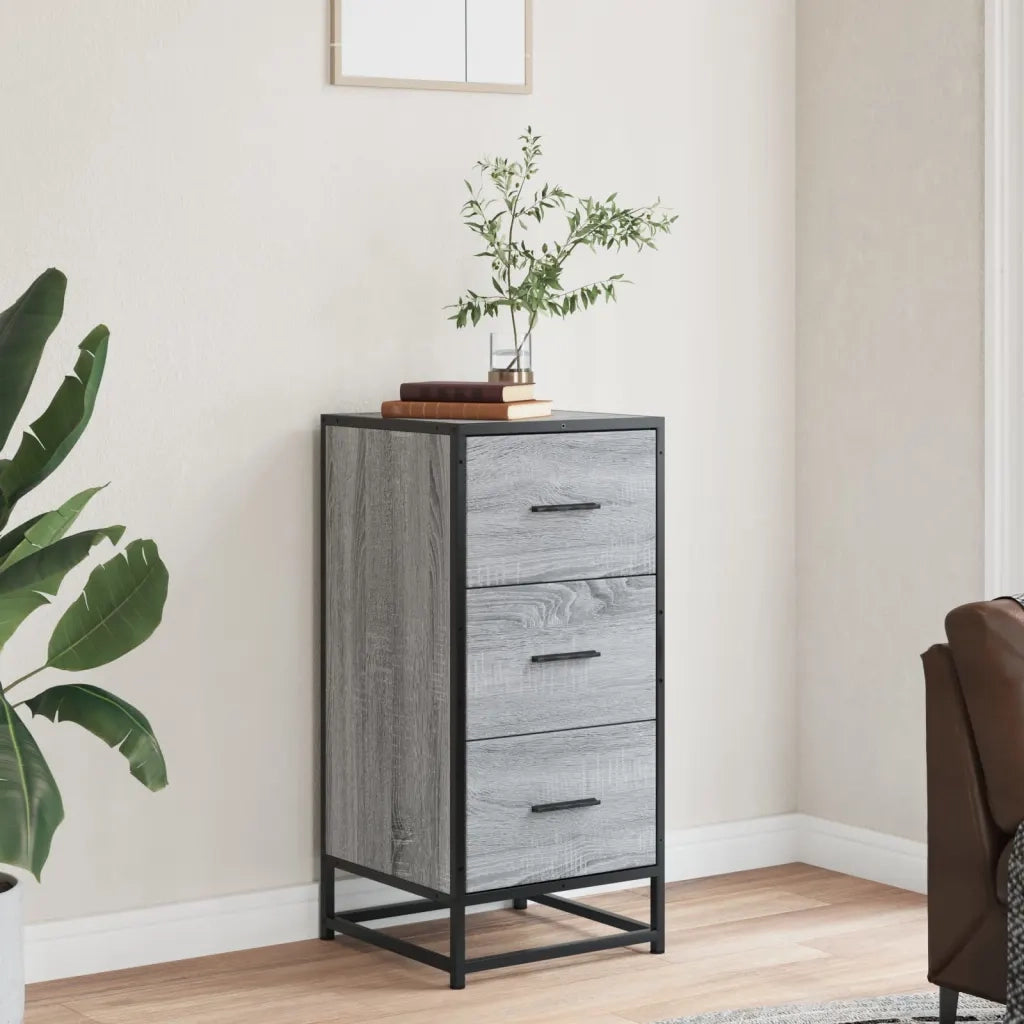 Credenza-Buffet-Armadio da cucina Grigio Sonoma 35,5x35x76 cm in Truciolato e Metallo 653636