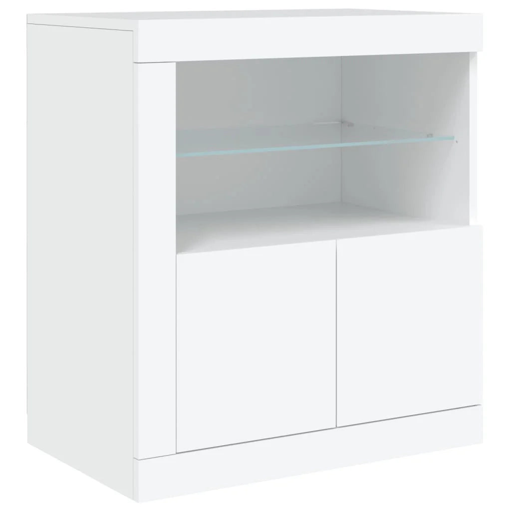 Buffet credenza cassettiera armadio mobile contenitore organizer per cucina soggiorno salotto con luci LED 162 x 37 x 67 cm bianco 02_0029832