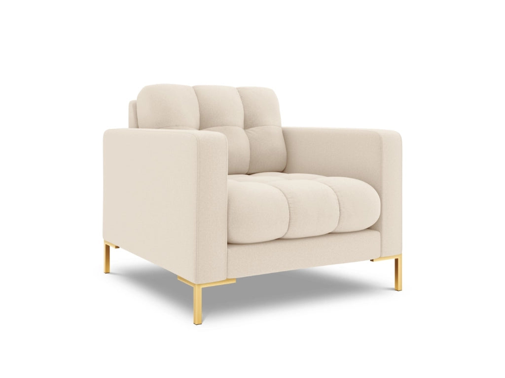 Cosmopolitan Design - Poltrona "Bali" in tessuto strutturato beige chiaro 