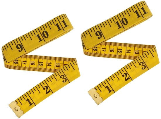 Misuratore di vita 2 m - Bifacciale - Misuratore di vita/telaio di misurazione - Flessibile - Divisione scalare precisa - 2 pezzi - Misuratore di vita