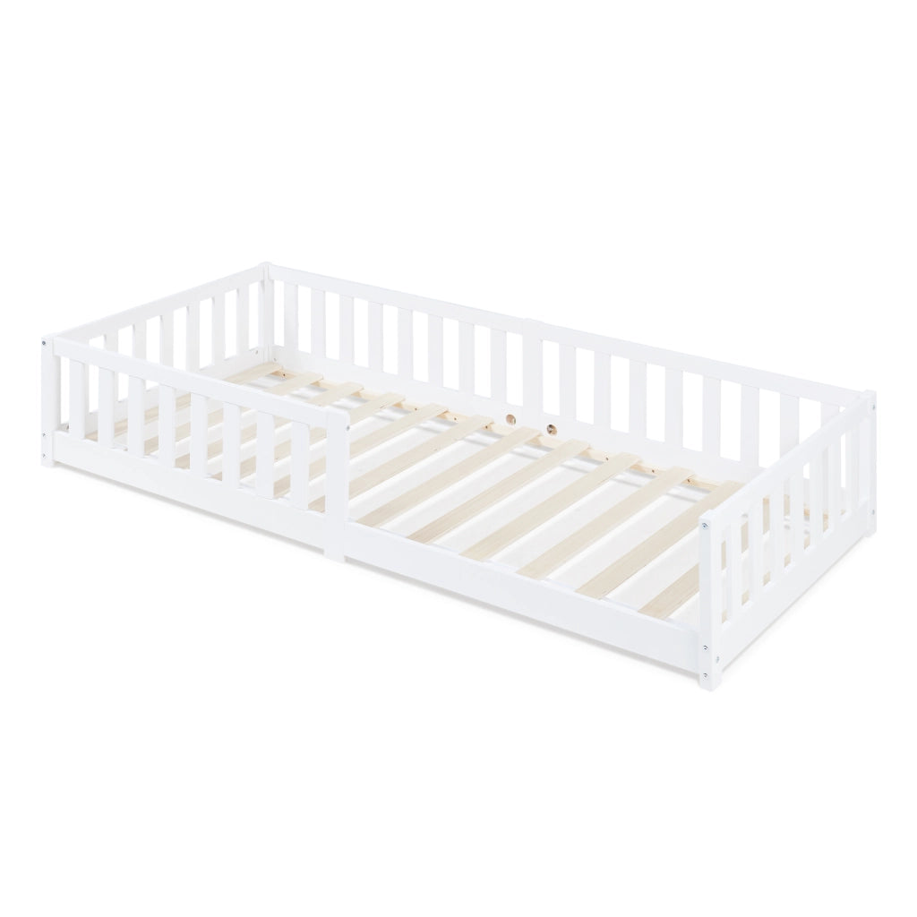 Letto Montessori per Cameretta Tanna in Legno di Pino 90 x 200 cm - Bianco [en.casa]