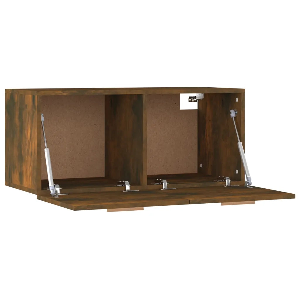 Armadietto a Muro | Mobile Parete Rovere Fumo 80x35x36,5 cm in Legno Multistrato