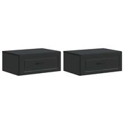 Mobiletto da notte a muro 2 pcs Nero 49 x 34,5 x 20 cm