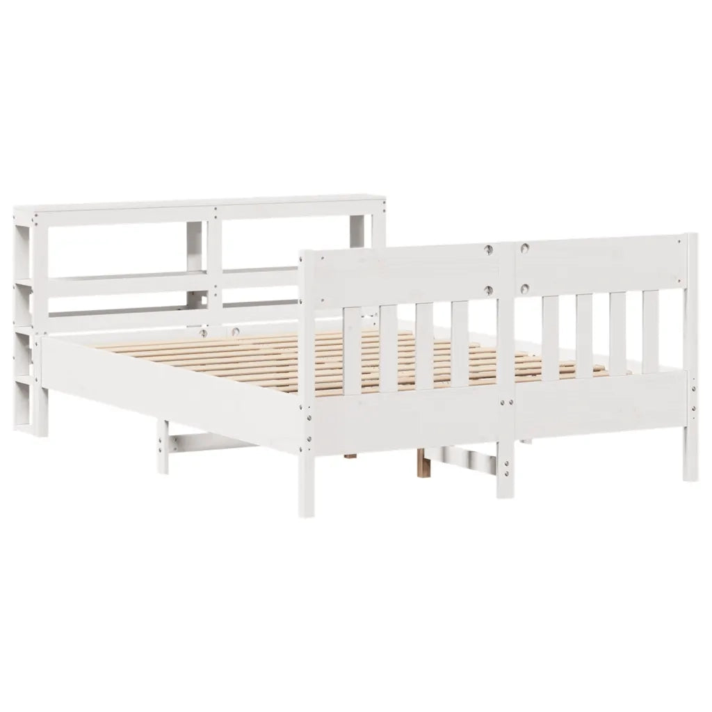 vidaXL Letto senza Materasso Bianco 120x200 cm Legno Massello di Pino