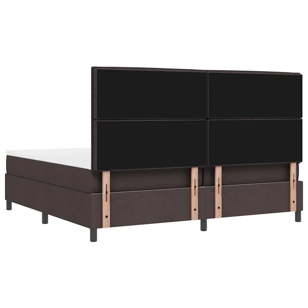Letto a molle con materasso Marrone Scuro 200 x 200 cm Tessuto 3339339