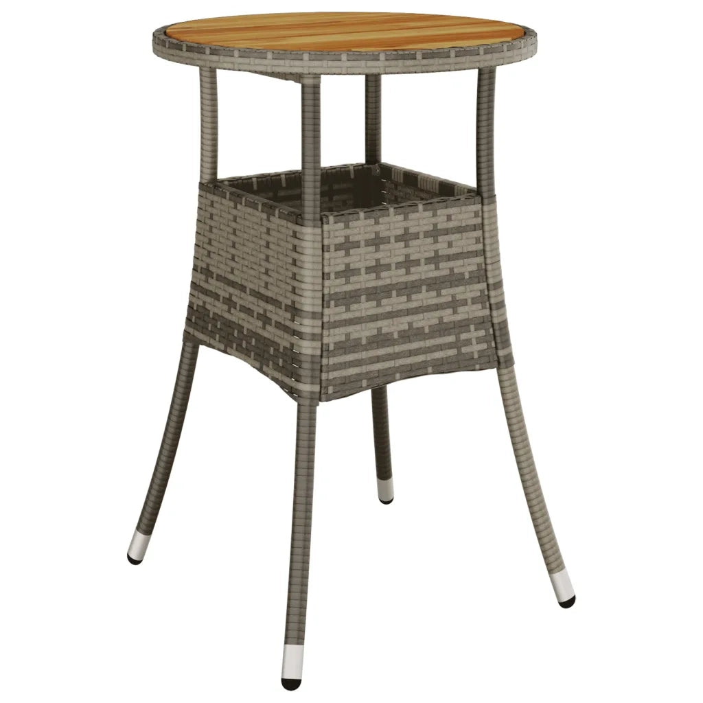 Set Bistrò da Giardino 3 pz con Cuscini in Polyrattan Grigio 3187434