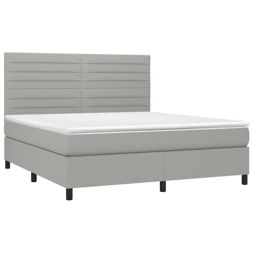 Giroletto a Molle con Materasso Grigio Chiaro180x200 cm Tessuto 3141873